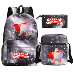 Captain Underpants School Bag Backpack Shoulder Bag Book Pencil Bags  3pcs Set