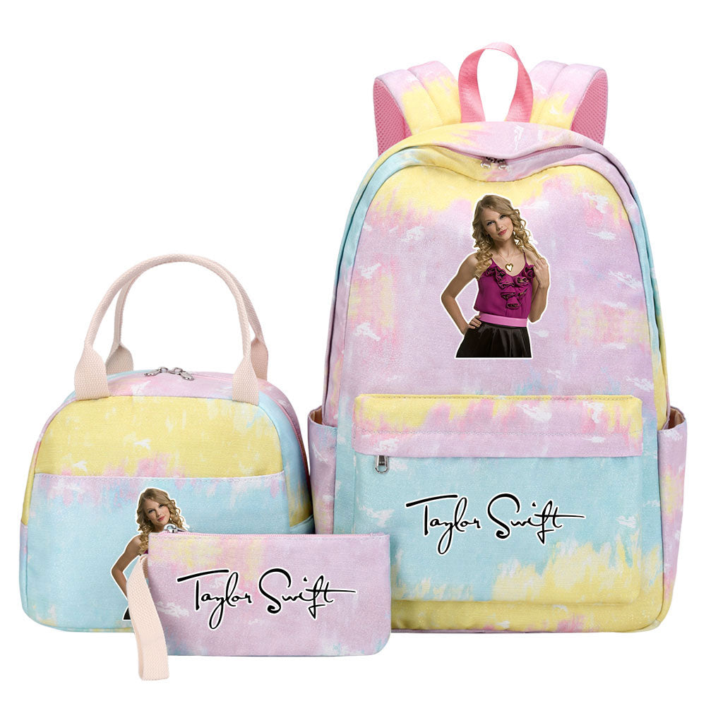 Taylor Swift Pink Starry Sky SchoolBag Backpack Lunch Box Bag Book Pencil Bags  3pcs Set