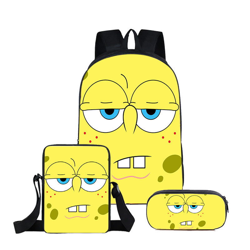 SpongeBob SquarePants Schoolbag Backpack Lunch Bag Pencil Case 3pcs Set Gift for Kids Students