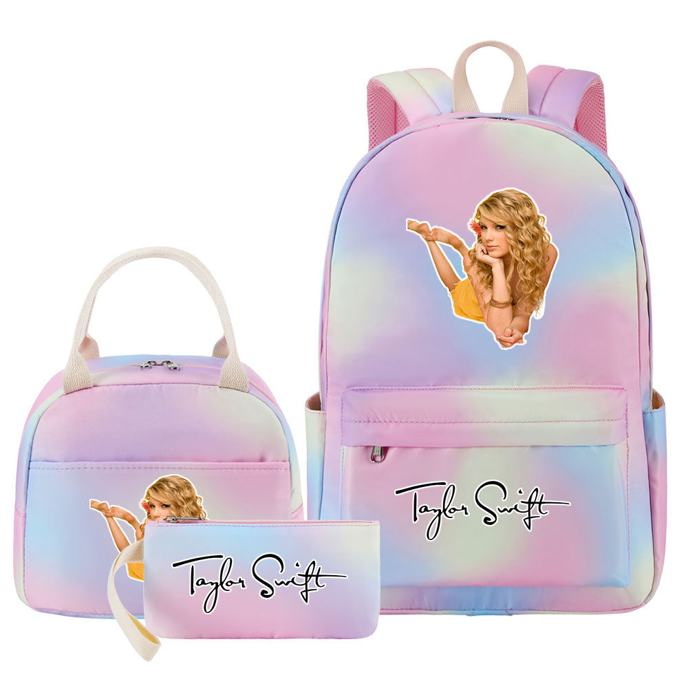 Taylor Swift Pink Starry Sky SchoolBag Backpack Lunch Box Bag Book Pencil Bags  3pcs Set