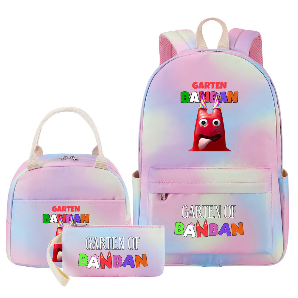 Garten of Banban Pink Starry Sky SchoolBag Backpack Lunch Box Bag Book Pencil Bags  3pcs Set