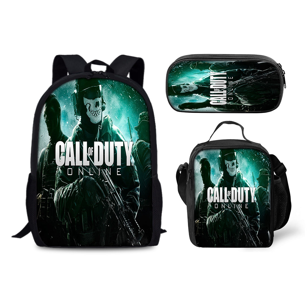 Call of Duty Schoolbag Backpack Lunch Bag Pencil Case 3pcs Set Gift for Kids Students