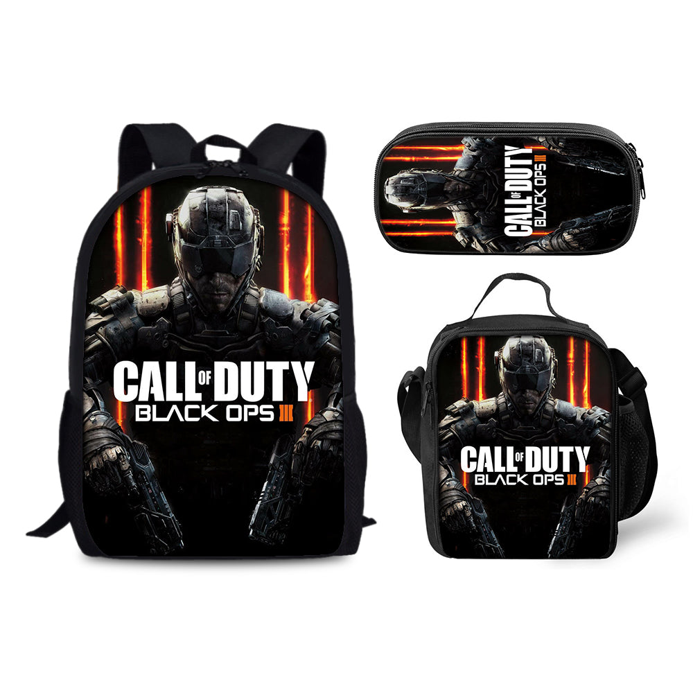 Call of Duty Schoolbag Backpack Lunch Bag Pencil Case 3pcs Set Gift for Kids Students