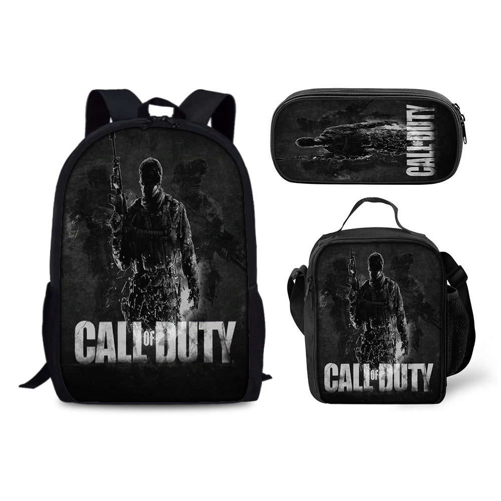 Call of Duty Schoolbag Backpack Lunch Bag Pencil Case 3pcs Set Gift for Kids Students