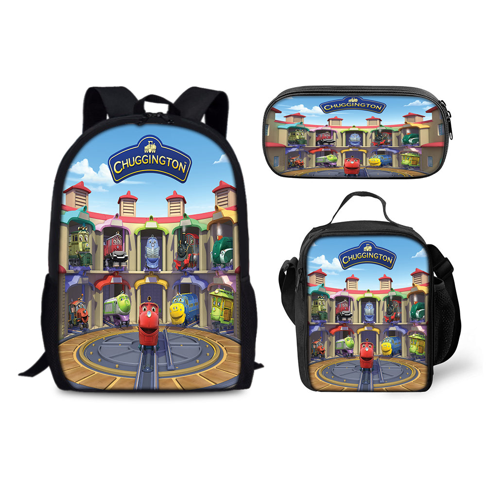 Chuggington Schoolbag Backpack Lunch Bag Pencil Case 3pcs Set Gift for Kids Students
