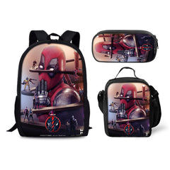 Deadpool and Wolverine Schoolbag Backpack Lunch Bag Pencil Case 3pcs Set Gift for Kids Students