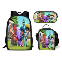 Dino Ranch Schoolbag Backpack Lunch Bag Pencil Case 3pcs Set Gift for Kids Students