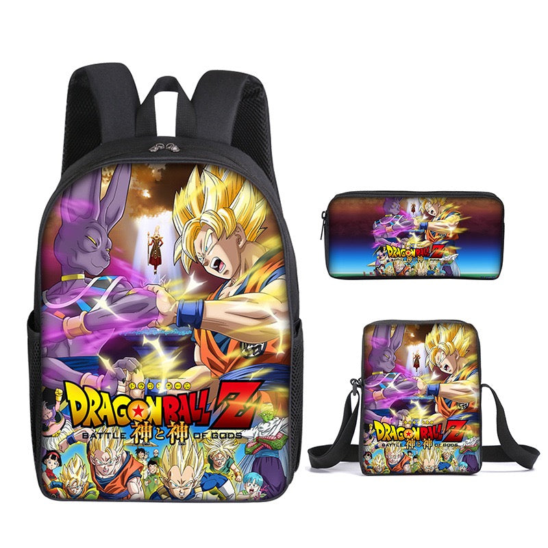 Dragon Ball Schoolbag Backpack Lunch Bag Pencil Case 3pcs Set Gift for Kids Students