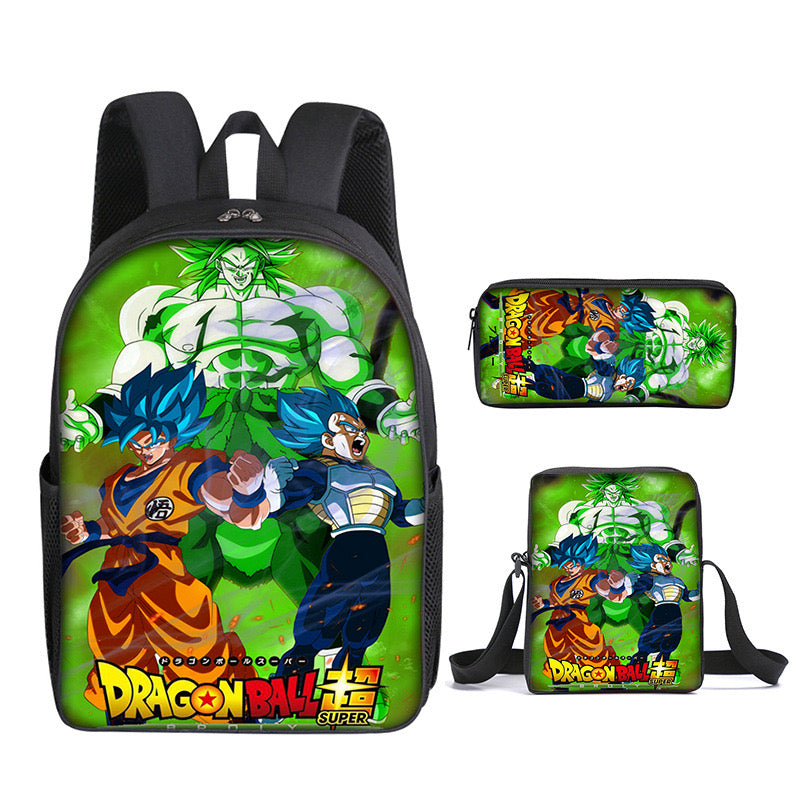 Dragon Ball Schoolbag Backpack Lunch Bag Pencil Case 3pcs Set Gift for Kids Students