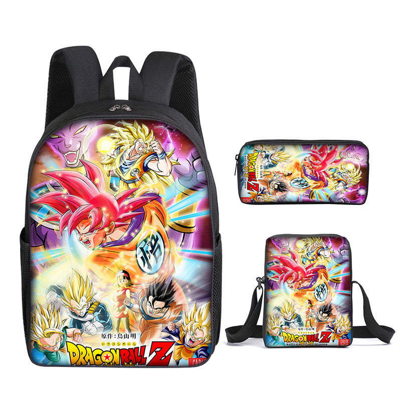 Dragon Ball Schoolbag Backpack Lunch Bag Pencil Case 3pcs Set Gift for Kids Students