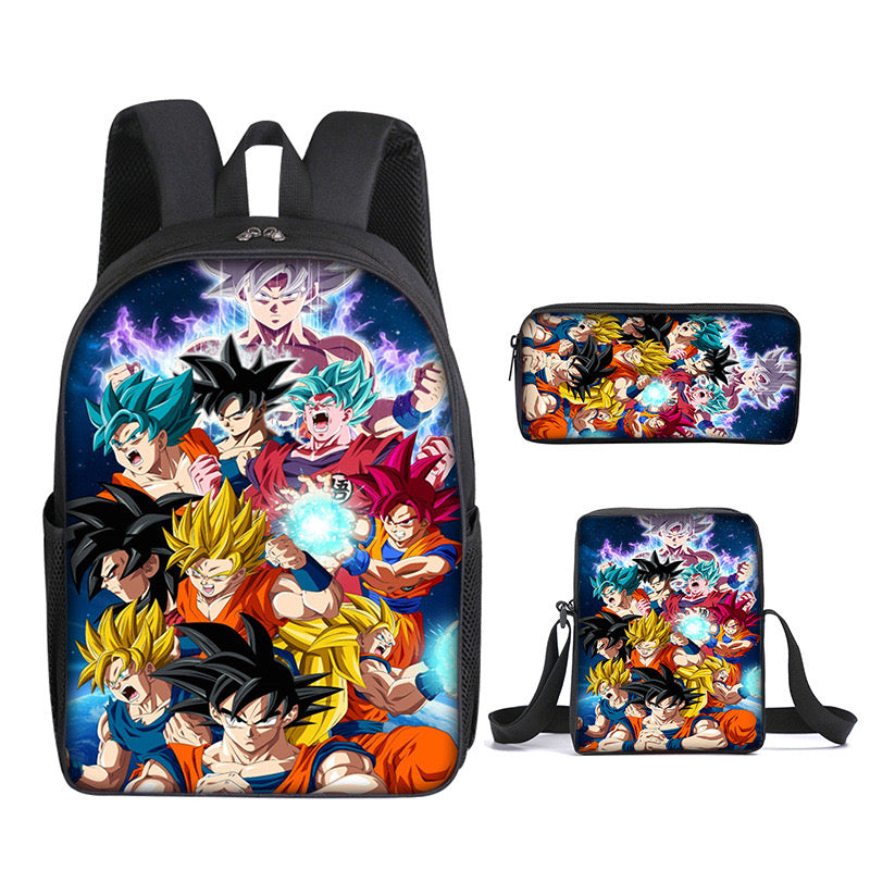 Dragon Ball Schoolbag Backpack Lunch Bag Pencil Case 3pcs Set Gift for Kids Students