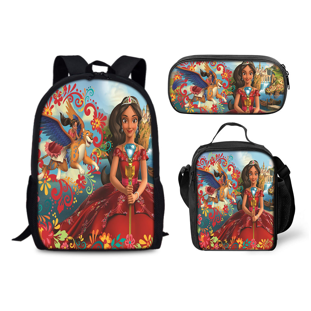 Elena of Avalor Schoolbag Backpack Lunch Bag Pencil Case 3pcs Set Gift for Kids Students