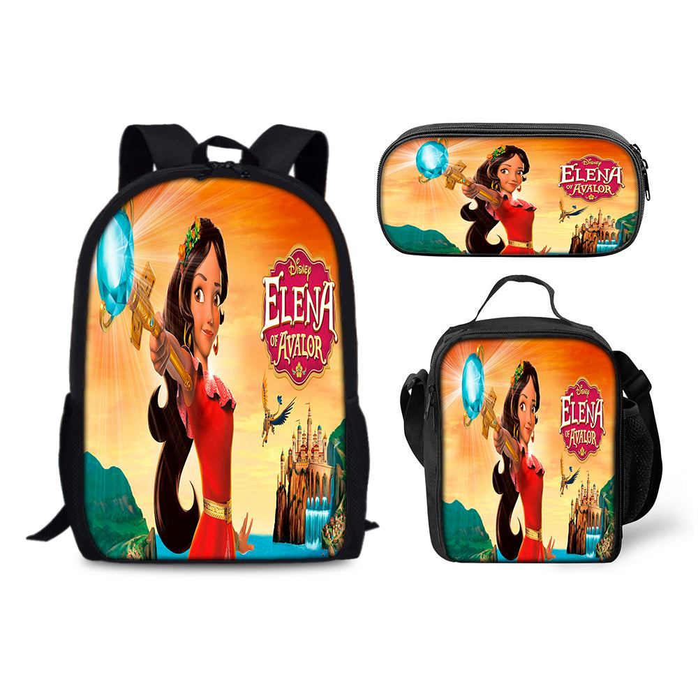 Elena of Avalor Schoolbag Backpack Lunch Bag Pencil Case 3pcs Set Gift for Kids Students