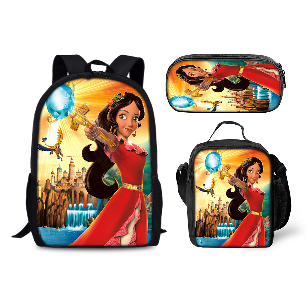 Elena of Avalor Schoolbag Backpack Lunch Bag Pencil Case 3pcs Set Gift for Kids Students