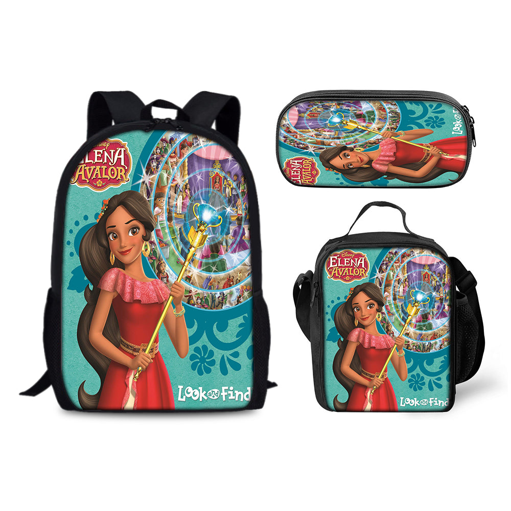 Elena of Avalor Schoolbag Backpack Lunch Bag Pencil Case 3pcs Set Gift for Kids Students