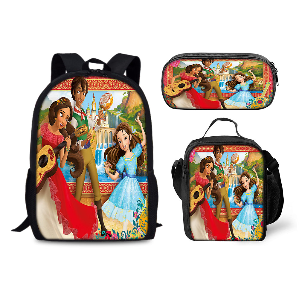 Elena of Avalor Schoolbag Backpack Lunch Bag Pencil Case 3pcs Set Gift for Kids Students