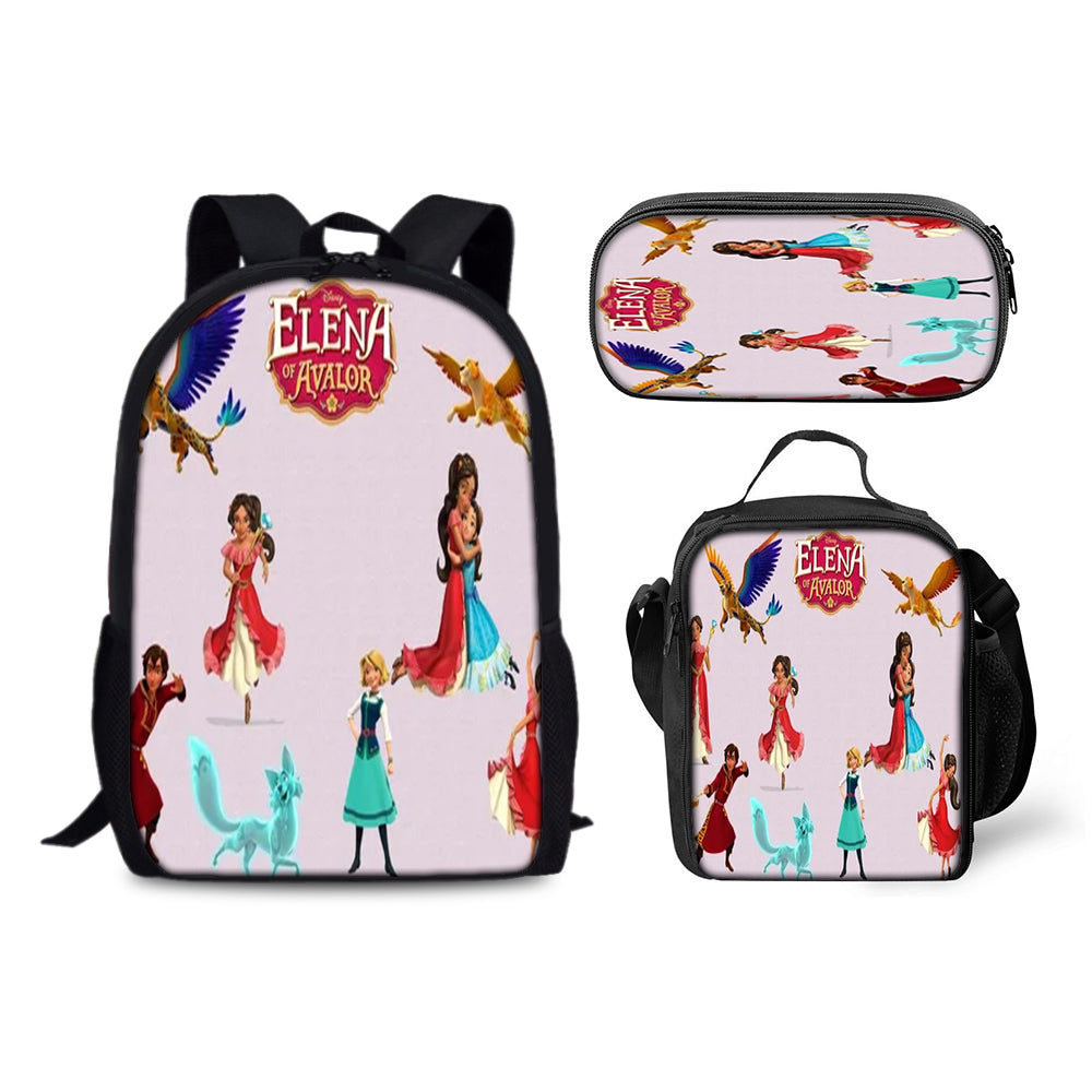 Elena of Avalor Schoolbag Backpack Lunch Bag Pencil Case 3pcs Set Gift for Kids Students