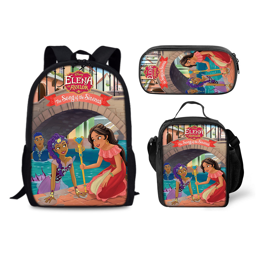 Elena of Avalor Schoolbag Backpack Lunch Bag Pencil Case 3pcs Set Gift for Kids Students