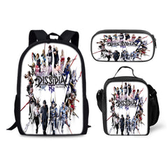 Final Fantasy Schoolbag Backpack Lunch Bag Pencil Case 3pcs Set Gift for Kids Students