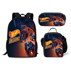 Hot Wheels Schoolbag Backpack Lunch Bag Pencil Case 3pcs Set Gift for Kids Students