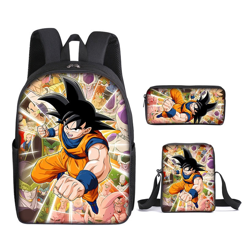 Dragon Ball Schoolbag Backpack Lunch Bag Pencil Case 3pcs Set Gift for Kids Students