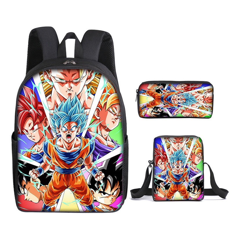 Dragon Ball Schoolbag Backpack Lunch Bag Pencil Case 3pcs Set Gift for Kids Students