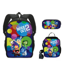 Inside Out Schoolbag Backpack Lunch Bag Pencil Case 3pcs Set Gift for Kids Students