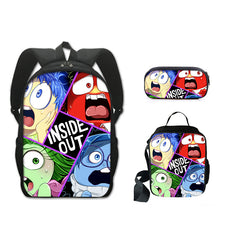 Inside Out Schoolbag Backpack Lunch Bag Pencil Case 3pcs Set Gift for Kids Students