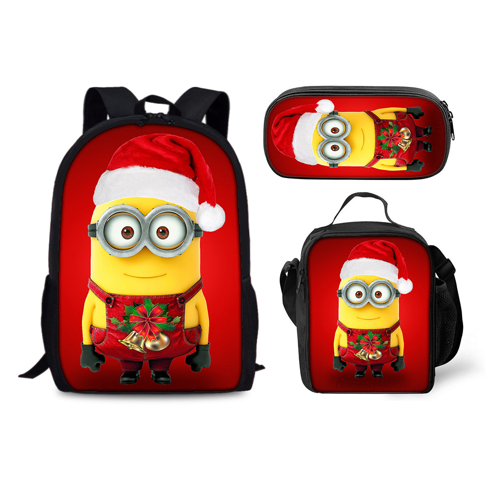 Minions Schoolbag Backpack Lunch Bag Pencil Case 3pcs Set Gift for Kids Students