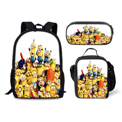 Minions Schoolbag Backpack Lunch Bag Pencil Case 3pcs Set Gift for Kids Students