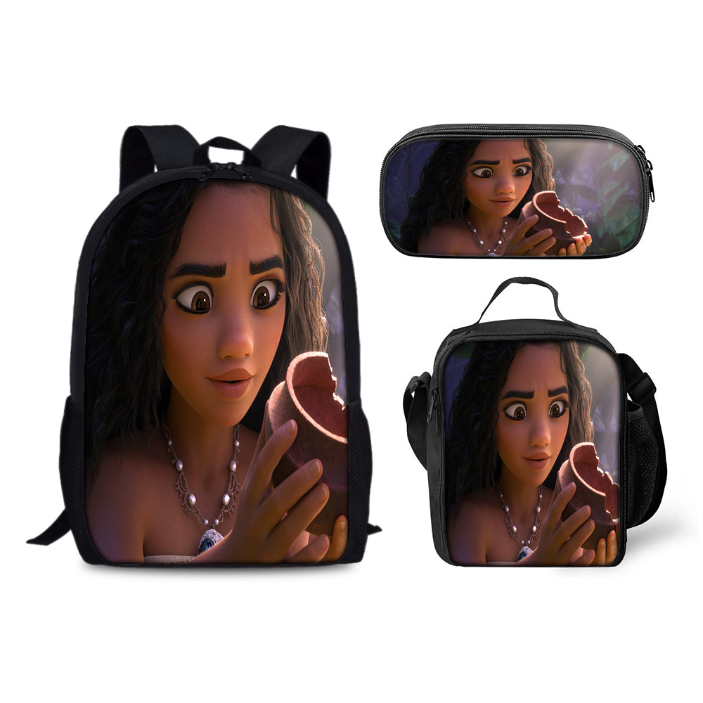 Moana 2 Schoolbag Backpack Lunch Bag Pencil Case 3pcs Set Gift for Kids Students