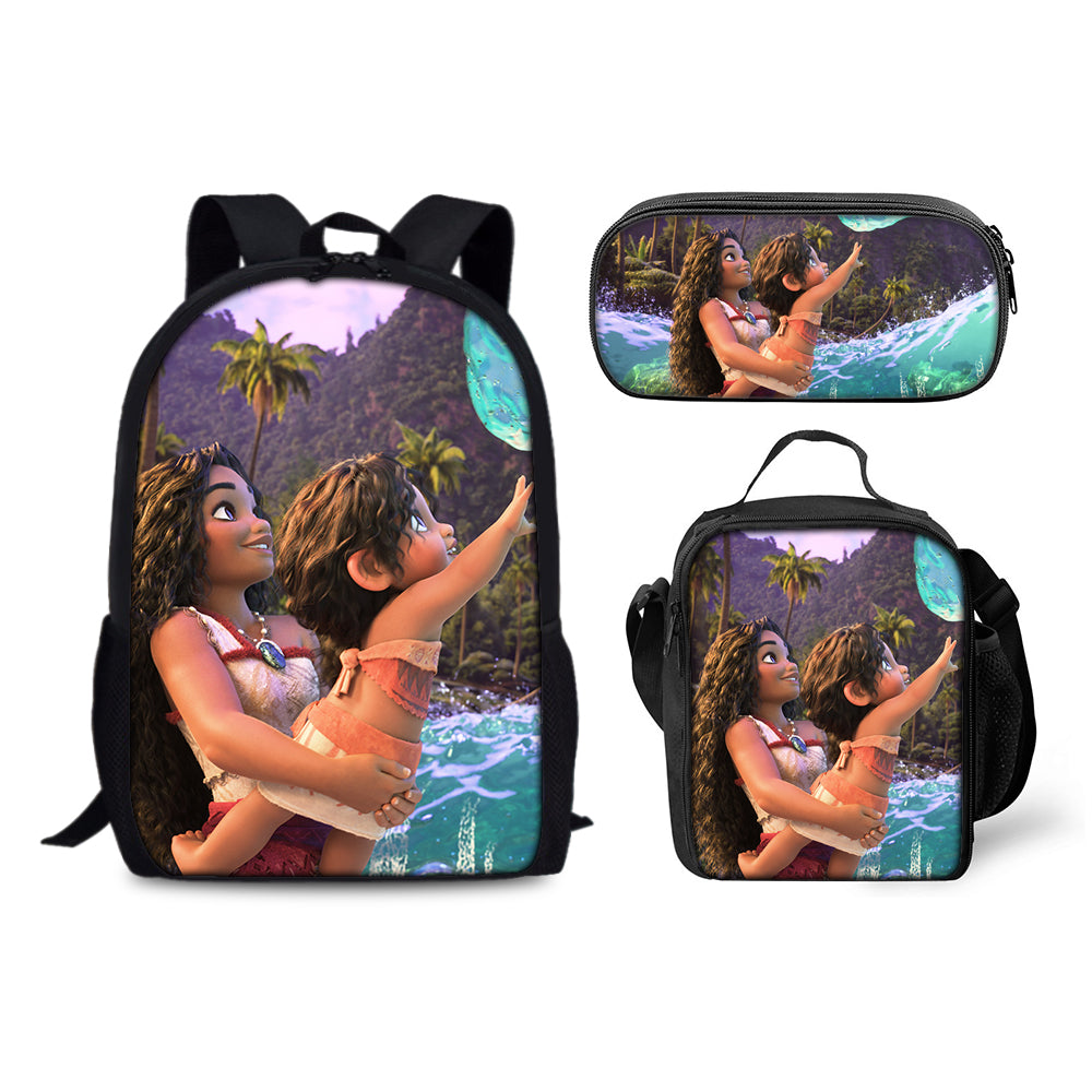 Moana 2 Schoolbag Backpack Lunch Bag Pencil Case 3pcs Set Gift for Kids Students