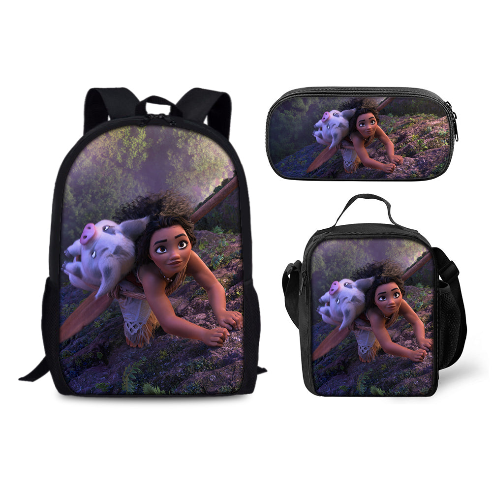 Moana 2 Schoolbag Backpack Lunch Bag Pencil Case 3pcs Set Gift for Kids Students