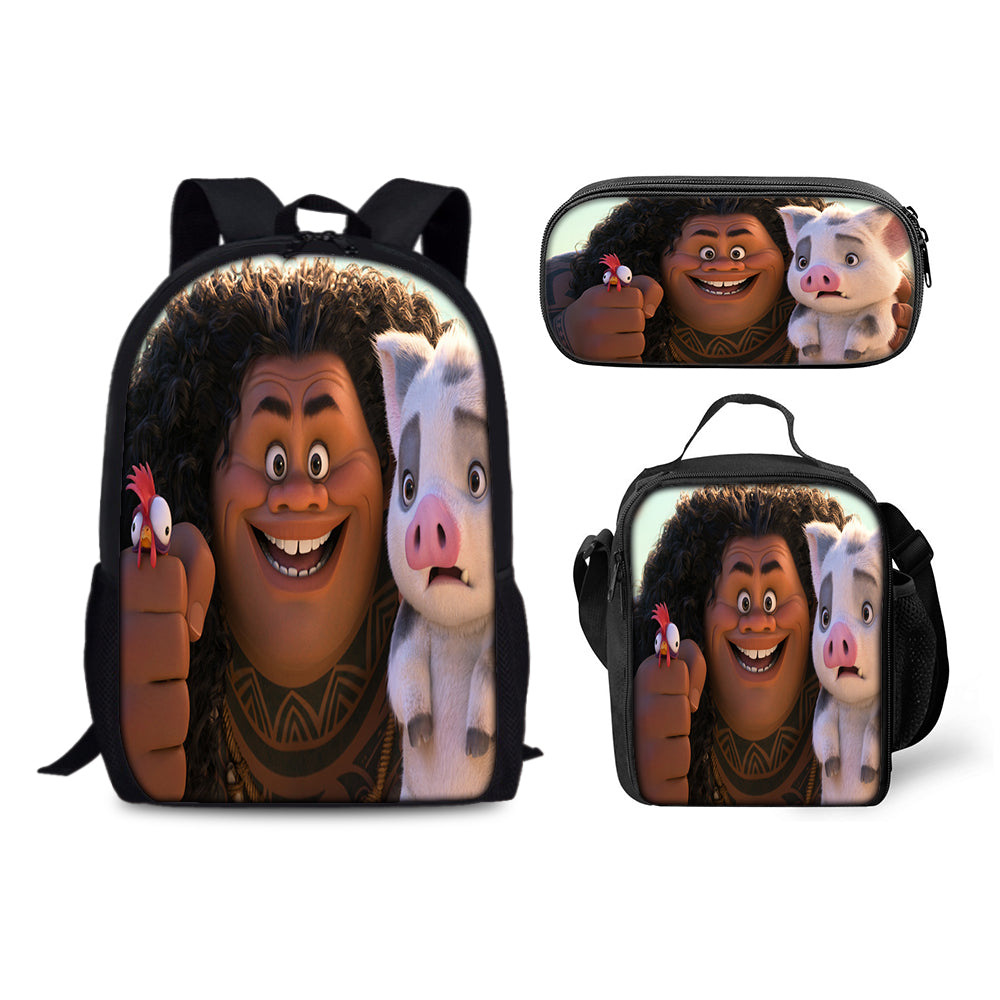 Moana 2 Schoolbag Backpack Lunch Bag Pencil Case 3pcs Set Gift for Kids Students