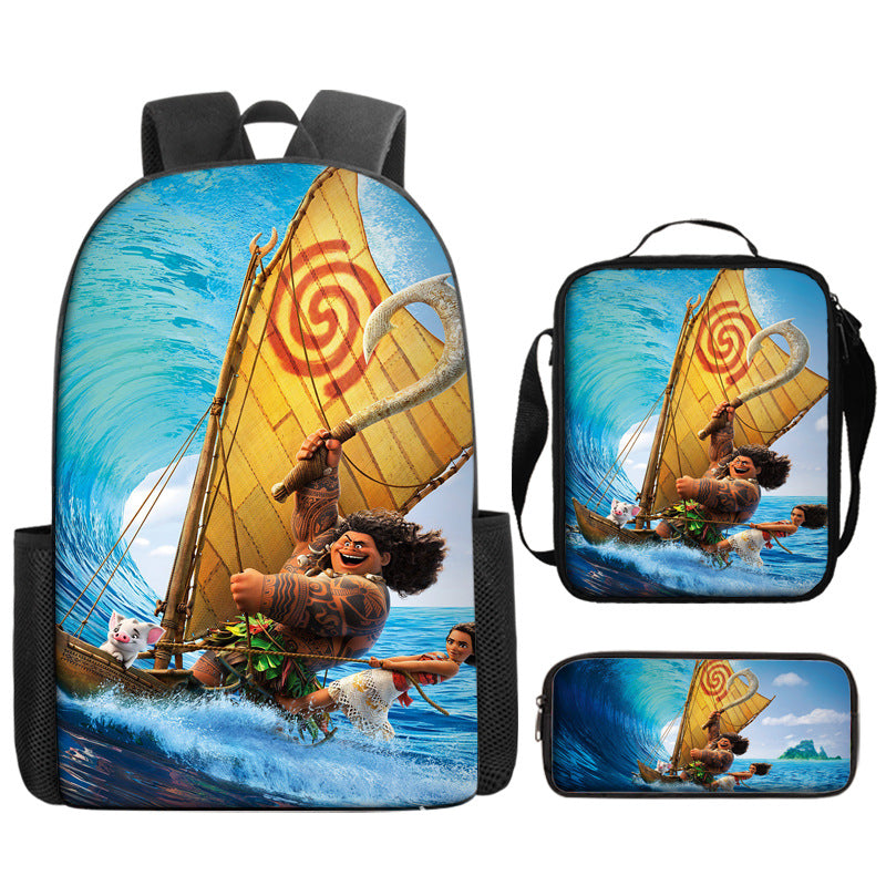 Moana Schoolbag Backpack Lunch Bag Pencil Case 3pcs Set Gift for Kids Students