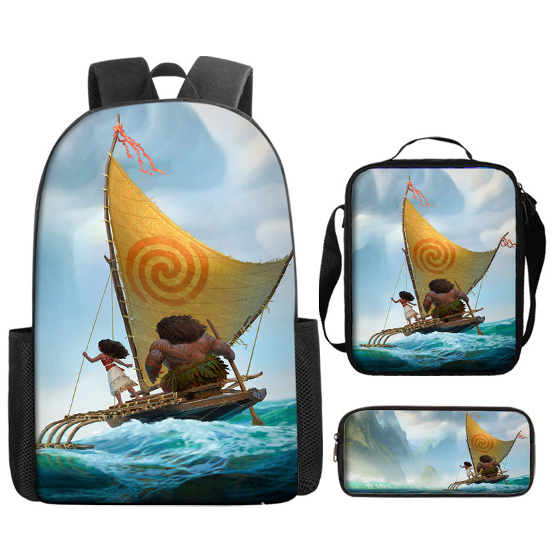 Moana Schoolbag Backpack Lunch Bag Pencil Case 3pcs Set Gift for Kids Students