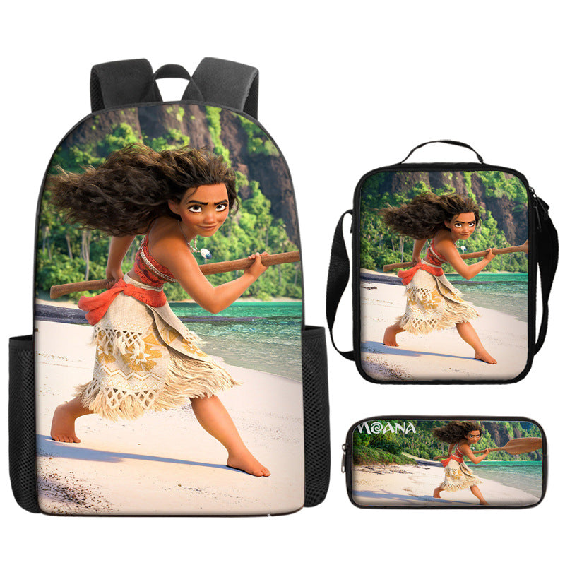 Moana Schoolbag Backpack Lunch Bag Pencil Case 3pcs Set Gift for Kids Students