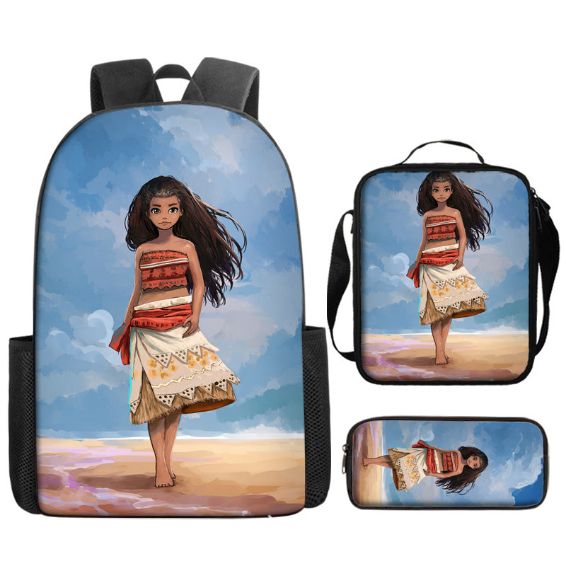 Moana Schoolbag Backpack Lunch Bag Pencil Case 3pcs Set Gift for Kids Students