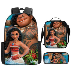 Moana Schoolbag Backpack Lunch Bag Pencil Case 3pcs Set Gift for Kids Students