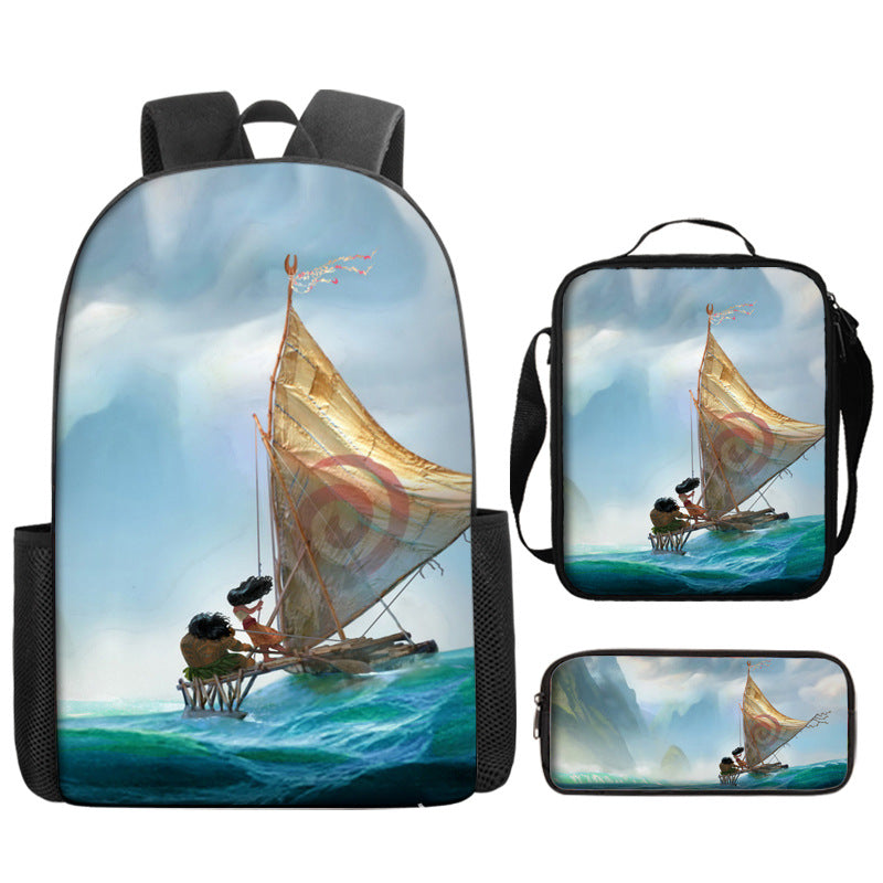 Moana Schoolbag Backpack Lunch Bag Pencil Case 3pcs Set Gift for Kids Students