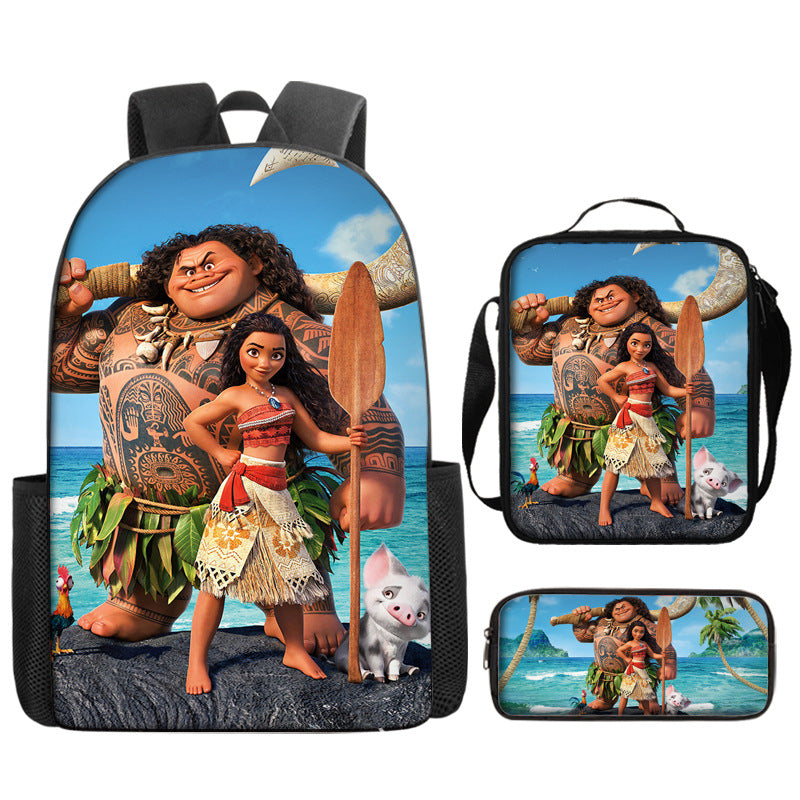 Moana Schoolbag Backpack Lunch Bag Pencil Case 3pcs Set Gift for Kids Students