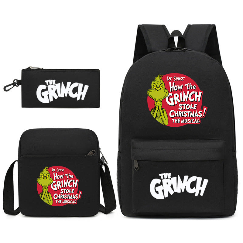 How the Grinch Stole Christmas SchoolBag Backpack Shoulder Bag Book Pencil Bags 3pcs Set