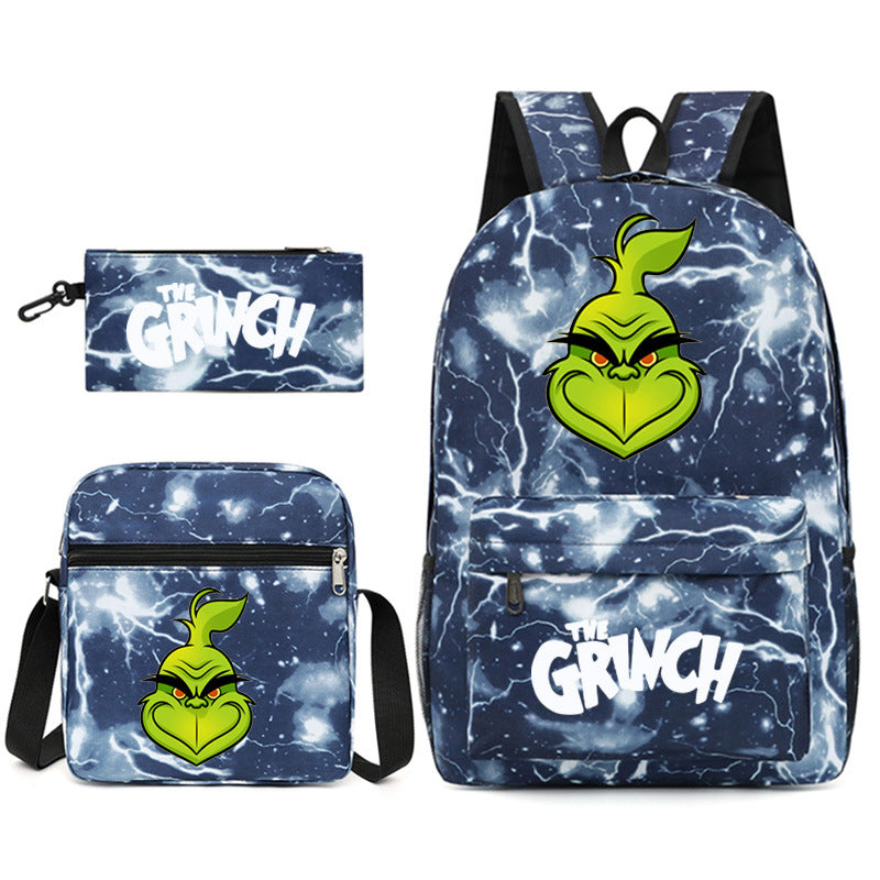 How the Grinch Stole Christmas SchoolBag Backpack Shoulder Bag Book Pencil Bags 3pcs Set