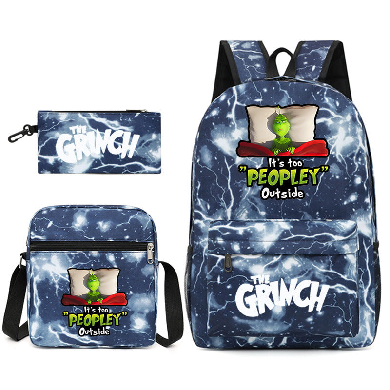 How the Grinch Stole Christmas SchoolBag Backpack Shoulder Bag Book Pencil Bags 3pcs Set