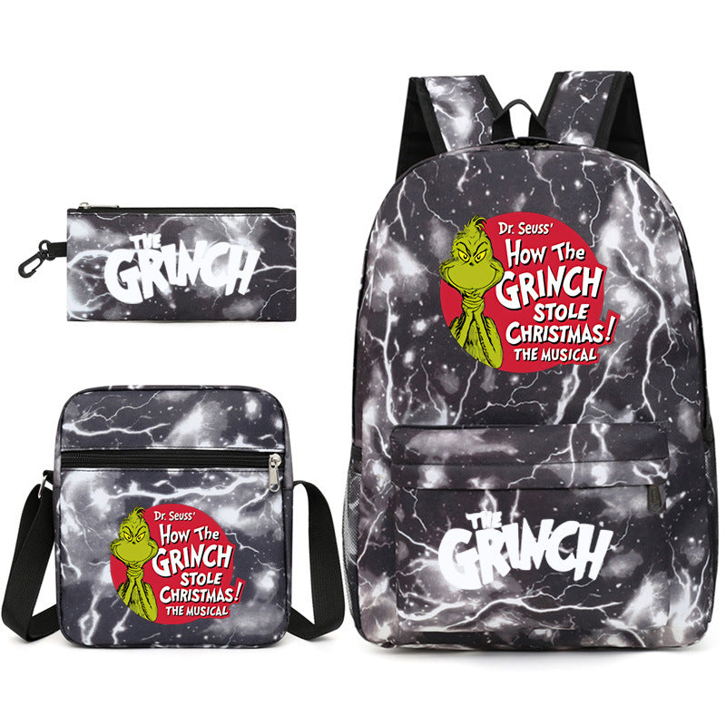 How the Grinch Stole Christmas SchoolBag Backpack Shoulder Bag Book Pencil Bags 3pcs Set