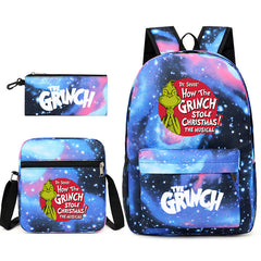 How the Grinch Stole Christmas SchoolBag Backpack Shoulder Bag Book Pencil Bags 3pcs Set