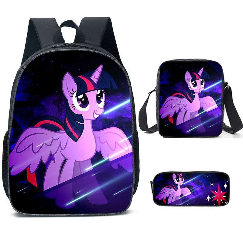 My Little Pony Schoolbag Backpack Lunch Bag Pencil Case 3pcs Set Gift for Kids Students