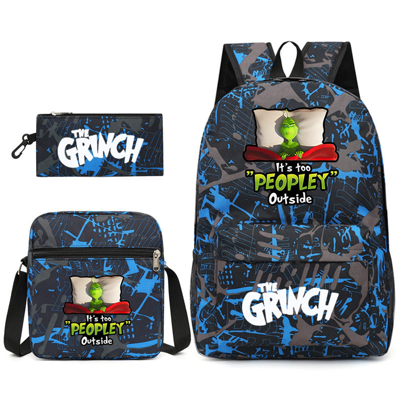 How the Grinch Stole Christmas SchoolBag Backpack Shoulder Bag Book Pencil Bags 3pcs Set