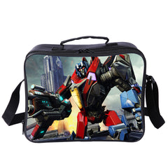 Transformers Optimus Prime PU Leather Portable Lunch Box School Tote Storage Picnic Bag