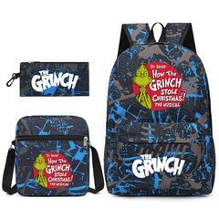 How the Grinch Stole Christmas SchoolBag Backpack Shoulder Bag Book Pencil Bags 3pcs Set